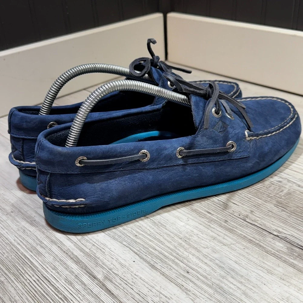 Sperry Top Sider Royal Blue Suede Boat Shoes Blue Soles 10 M